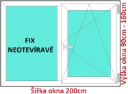 Dvojkrdlov okna FIX+OS SOFT rka 200cm